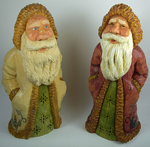 Holly Jolly Santa carving rough out by Dale Green